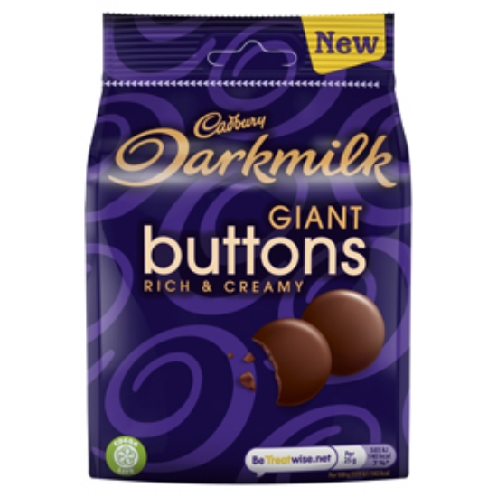 Picture of Bags Giant Buttons Darkmilk 105g x10